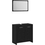  Set namještaja za kupaonicu od 3 komada crna hrastovina konstruirano drvo | shoptok.hr