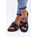 VINCEZA Leather Women's Sandals With Velcro Leopard | Shoptok.si