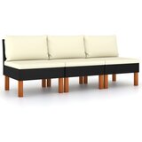 Maison Chic Sredinski kavč - Sofa - Kanapei 3 kosi poli ratan in trden evkaliptusov les, (21727840) | Shoptok.si