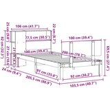  Krevet s regalom z knjige bez madraca bijeli 100x200cm borovina | shoptok.hr
