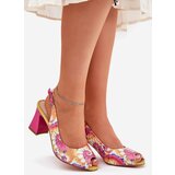 S. BARSKI Leather Patterned Women's Sandals On A Heel D&A | shoptok.hr