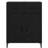 vidaXL Strani šal Črni hrast 34 x 69,5 x 90 cm Konstruiran les | Shoptok.si