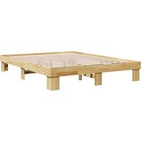 vidaXL Okvir kreveta bez madraca 135x190 cm puno drvo hrast | shoptok.hr