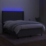  box spring s madracem LED tamnosivi 140x190 cm tkanina | shoptok.hr
