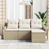  Set sofe s jastukom s pohranom 4 pcs Bež i Bijela poliratan | shoptok.hr