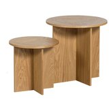 WOOOD Okrogle stranske mizice v kompletu 2 ks ø 45 cm Lina – Cene