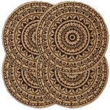 vidaXL Pogrinjki 4 kosi temno rjavi 38 cm okrogli iz jute cene