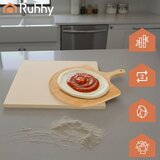 Ruhhy kamen za pizzu od kordierita 38 x 36 cm s bambusovom lopatom | shoptok.hr