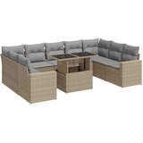vidaXL 10-dijelni set vrtnih sofa s jastucima bež od poliratana | shoptok.hr