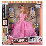 Magic Toys Fashion Modna lutka s klobukom, v roza večerni obleki z dodatki 29cm | Shoptok.si
