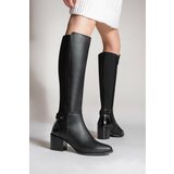 Marjin Knee-High Boots - Black - Block Cene