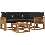  Set vanjskih sofa 5 kom. Prirodna i crna | shoptok.hr