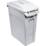 Rubbermaid Zbiralnik surovin SLIM JIM®, prostornina 60 l, pokrov z vgrajenim ročajem, sive barve | Shoptok.si