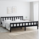 Maison Chic Posteljni okvir - Dvoposteljna postelja - Zakonska postelja črn iz trdnega lesa 200x200 cm-J4937, (21769672) | Shoptok.si