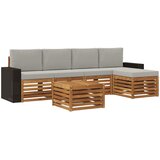  Set vanjskih sofa 6 kom. Prirodna i svjetlosiva | shoptok.hr