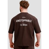 GymBeam muška oversized majica unstoppable brown
