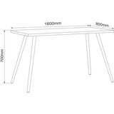 MID.YOU Pisalna Miza Salia, Bela, Barva Hrasta, 160x80cm | Shoptok.si