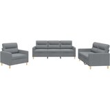  The Living Store Sedežna garnitura 3-delna z blazinami svetlo sivo blago - Komplet Sedežne Garniture, (21454327) | Shoptok.si