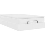 vidaXL Otomanski posteljni okvir z vzmetnico bel 120x190 cm um. usnje | Shoptok.si