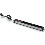 NET Net 19 7-pole power strip with pin, ammeter, 3m cable, uni-schuko plug EM /LZ19.07F.3S.A