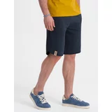 Ombre Men's rounded leg sweat shorts - navy blue