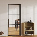 vidaXL Unutarnja vrata od stakla ESG i aluminija 83 x 201,5 cm crna Cijene