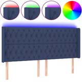  LED uzglavlje plavo 183 x 16 x 118/128 cm od tkanine | shoptok.hr