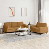  2-dijelni set sofa s jastucima smeđi baršunasti | shoptok.hr