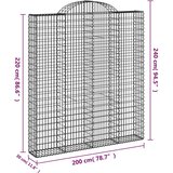  Lučne gabionske košare 4 kom 200x30x220/240cm pocinčano željezo | shoptok.hr