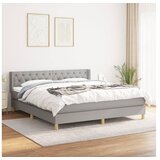  Box spring postelja z vzmetnico svetlo siva 160x200 cm žamet | Shoptok.si