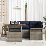  Vrtna sedežna garnitura z blazino 5 pcs siva in mornarsko modra, (5000135899) | Shoptok.si