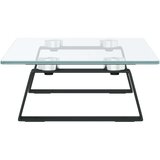 vidaXL Stalak za monitor crni 40x20x8 cm kaljeno staklo i metal | shoptok.hr