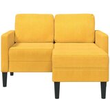 SOFA 2-sjed s ležaljkom u obliku slova L svijetložuta 125cm lan | shoptok.hr