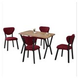 Hanah home Set Trpezarijski sto i 4 stolice Elma Burgundy Walnut | Eponuda.com