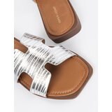 Sergio Leone Silver flip flops with square toe | Shoptok.si