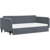 vidaXL Izvlečna dnevna postelja s predali temno siva 100x200 cm žamet, (20937424) | Shoptok.si