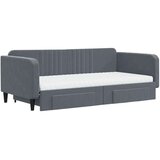 vidaXL Izvlečna dnevna postelja s predali temno siva 100x200 cm žamet, (20937424) | Shoptok.si