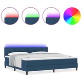 Box Postelja z vzmetnico z vzmetnico Modra 200 x 200 cm blago, (5000128599) | Shoptok.si