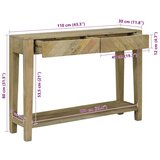  Konzolna stolica s ladicama Prirodna siva 110 x 30 x 80 cm | shoptok.hr