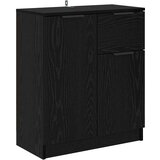 vidaXL Strani šal Črni hrast 60 x 30 x 70 cm Konstruiran les | Shoptok.si