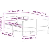  Okvir kreveta bez madraca 140 x 190 cm od masivne borovine | shoptok.hr