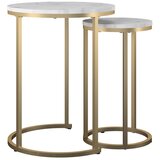 CosmoLiving by Cosmopolitan Bele/v zlati barvi okrogle mizice v kompletu 2 ks v marmornem dekorju ø 45 cm Amelia – | Shoptok.si
