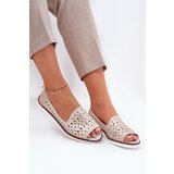S. BARSKI Leather Perforated Ballet Flats With Open Toes S.Barski | Shoptok.si