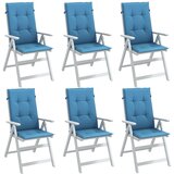  Jastuci za stolice 6 kom prošarano plavi 120x50x4 cm od tkanine | shoptok.hr