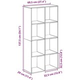 vidaXL Sobna pregrada / regal za knjige bijeli 69,5x29x137,5 cm drveni | shoptok.hr