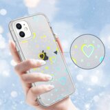 Clear case silikonski ovitek hologram za iphone 13 pro - prozoren s srčki | Shoptok.si