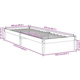 vidaXL Okvir kreveta bez madraca bijeli 100x210 cm masivna borovina | shoptok.hr