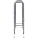 vidaXL Stojalo za 12 zabojev srebrno 190x33x116 cm jeklo | Shoptok.si