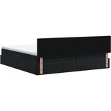  LED krevet za pohranu s madracem Crna 200 x 200 cm Baršun | shoptok.hr