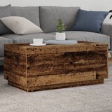 vidaXL Klubska mizica z LED lučkami starinski les 90x50x40 cm Cene